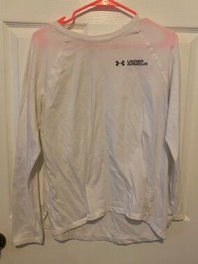 Under Armour White Long Sleeve Athletic Crew Shirt
